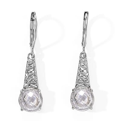 EverTrue Simulated Diamond Solitaire Earrings in Stainless Steel
