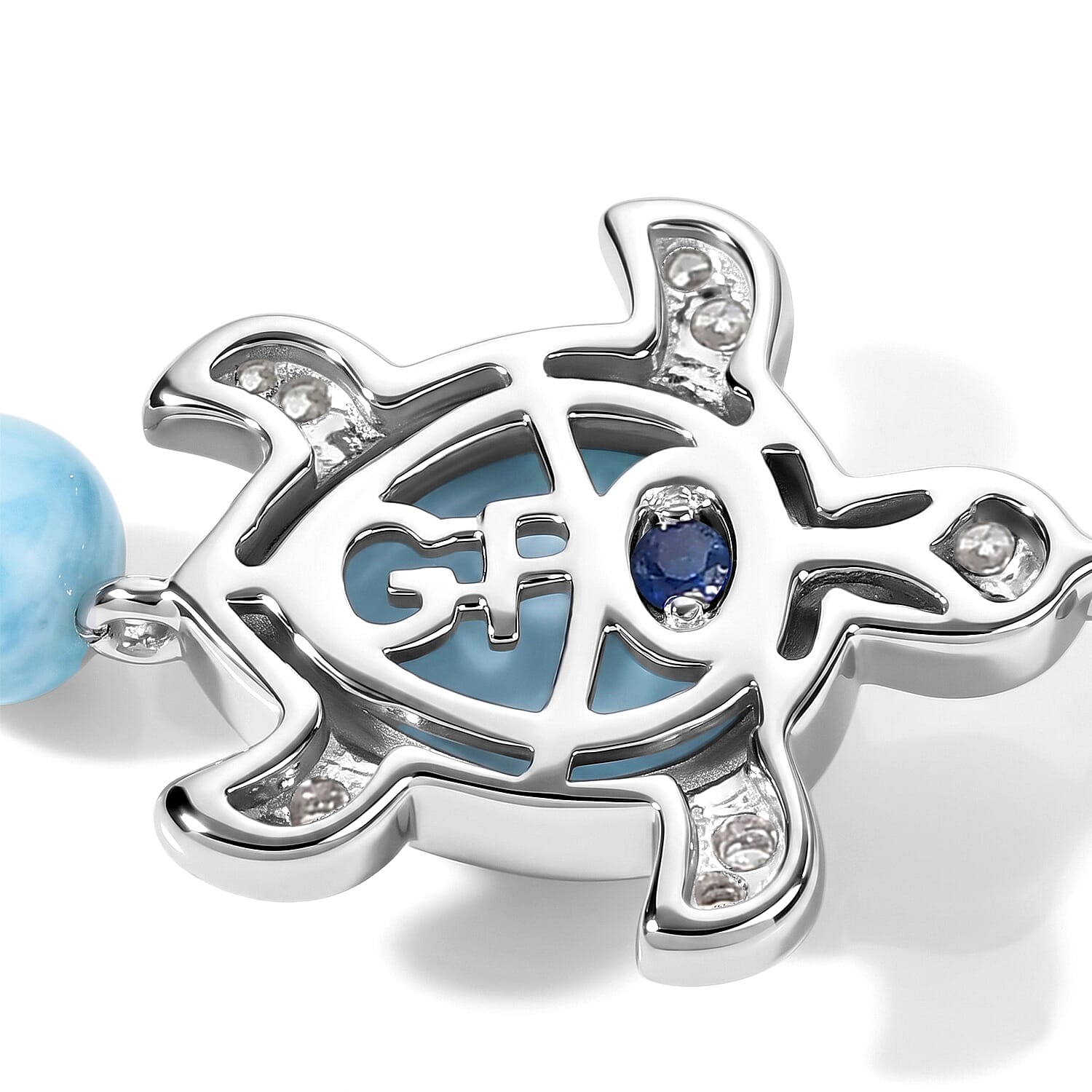 GP Larimar and Multi Gemstone 24.90 ctw Bracelet in Rhodium Over Sterling Silver (7.25 In)