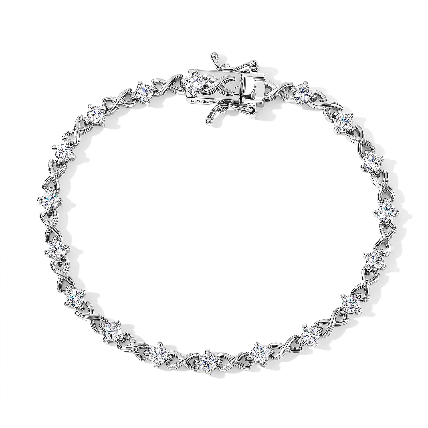 EverTrue Moissanite 2.00 ctw Bracelet in Platinum Bond (6.50 In)
