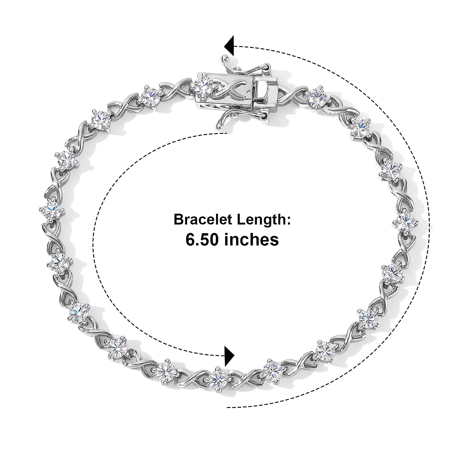 EverTrue Moissanite 2.00 ctw Bracelet in Platinum Bond (6.50 In)