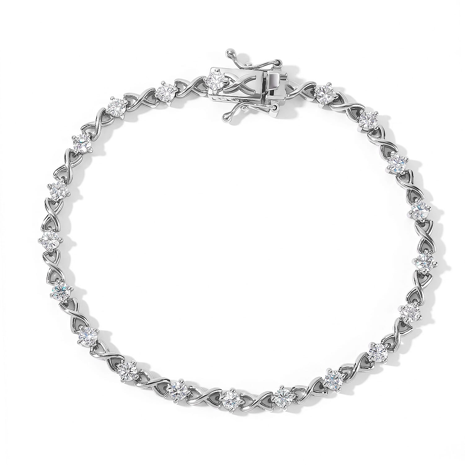 EverTrue Moissanite 2.30 ctw Bracelet in Platinum Bond (7.25 In)