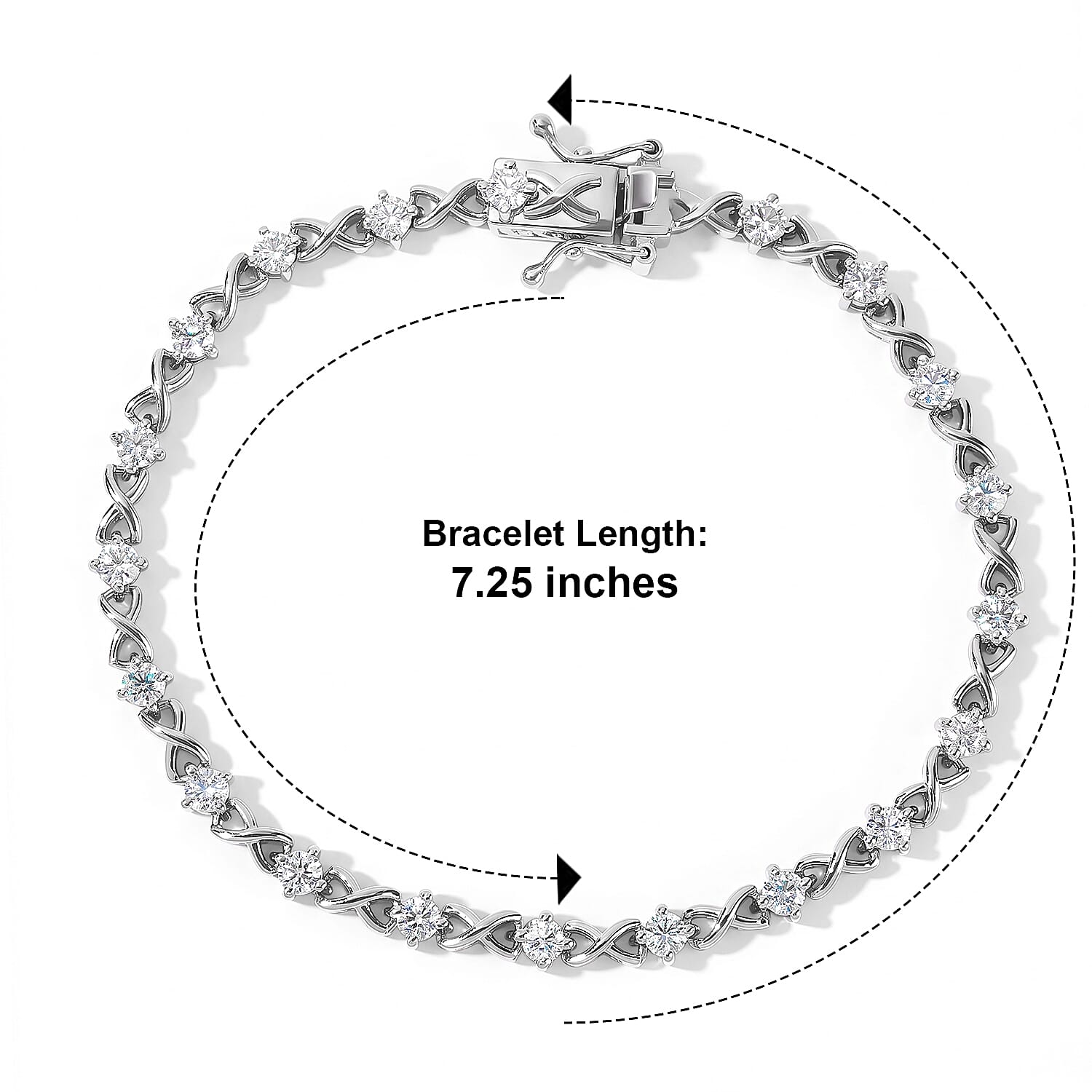 EverTrue Moissanite 2.30 ctw Bracelet in Platinum Bond (7.25 In)