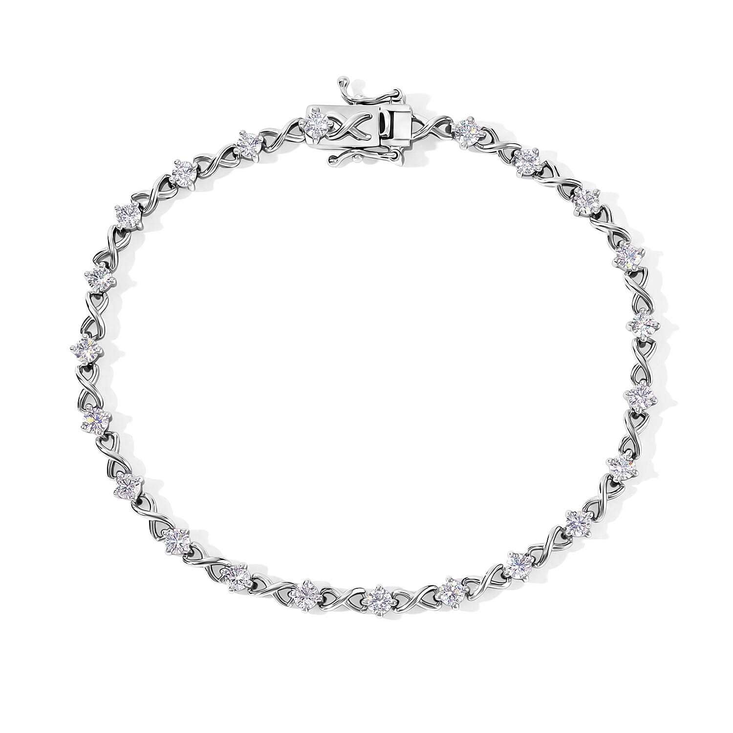 EverTrue Moissanite 2.50 ctw Bracelet in Platinum Bond (8.00 In)