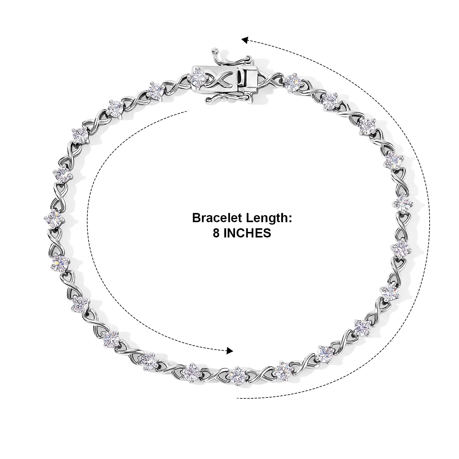 EverTrue Moissanite 2.50 ctw Bracelet in Platinum Bond (8.00 In)