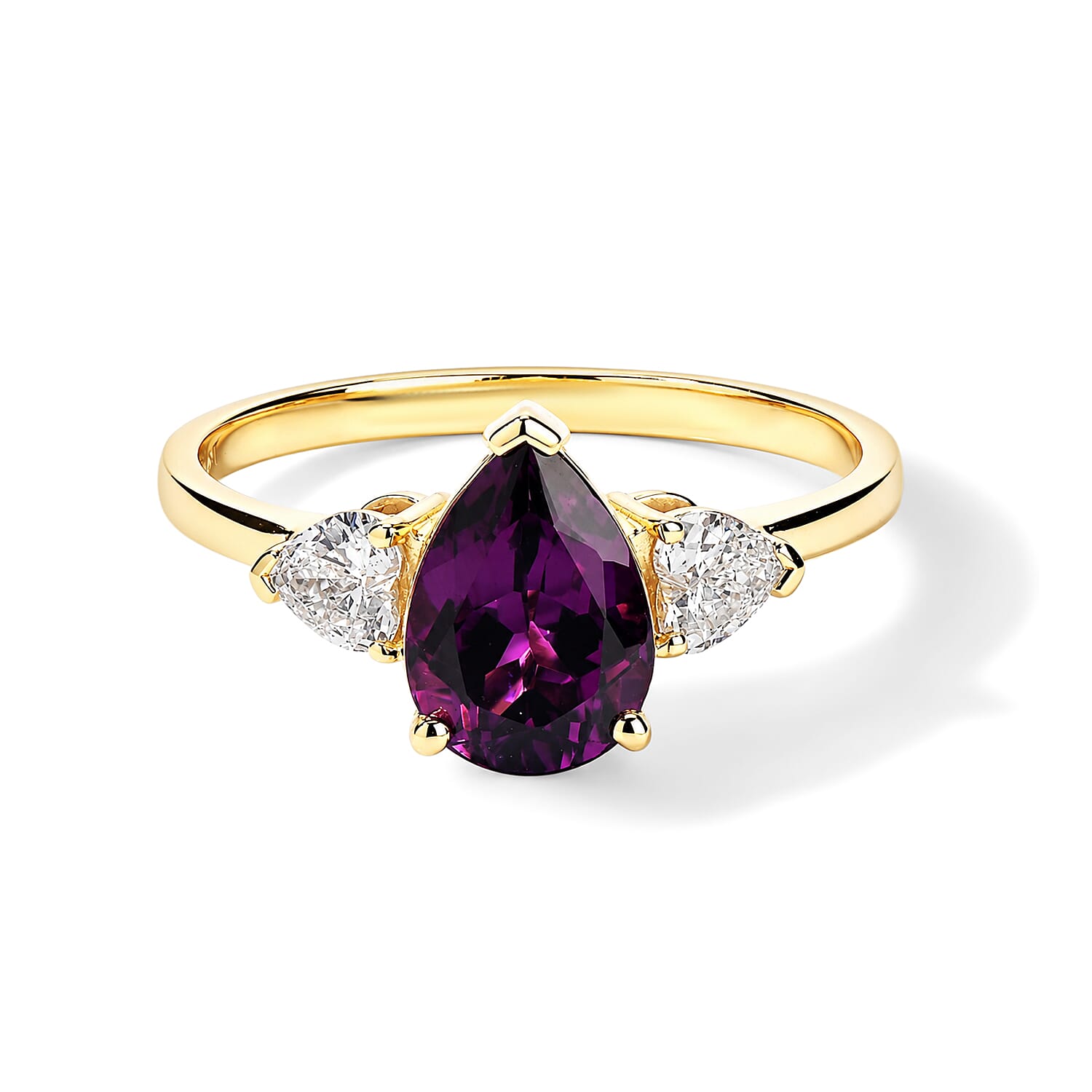 Luxuriant 10K Rose Gold AAA Radiant Ember Garnet, Lab Grown Diamond (EF, VS) Ring (Size 10.0) 2.70 ctw
