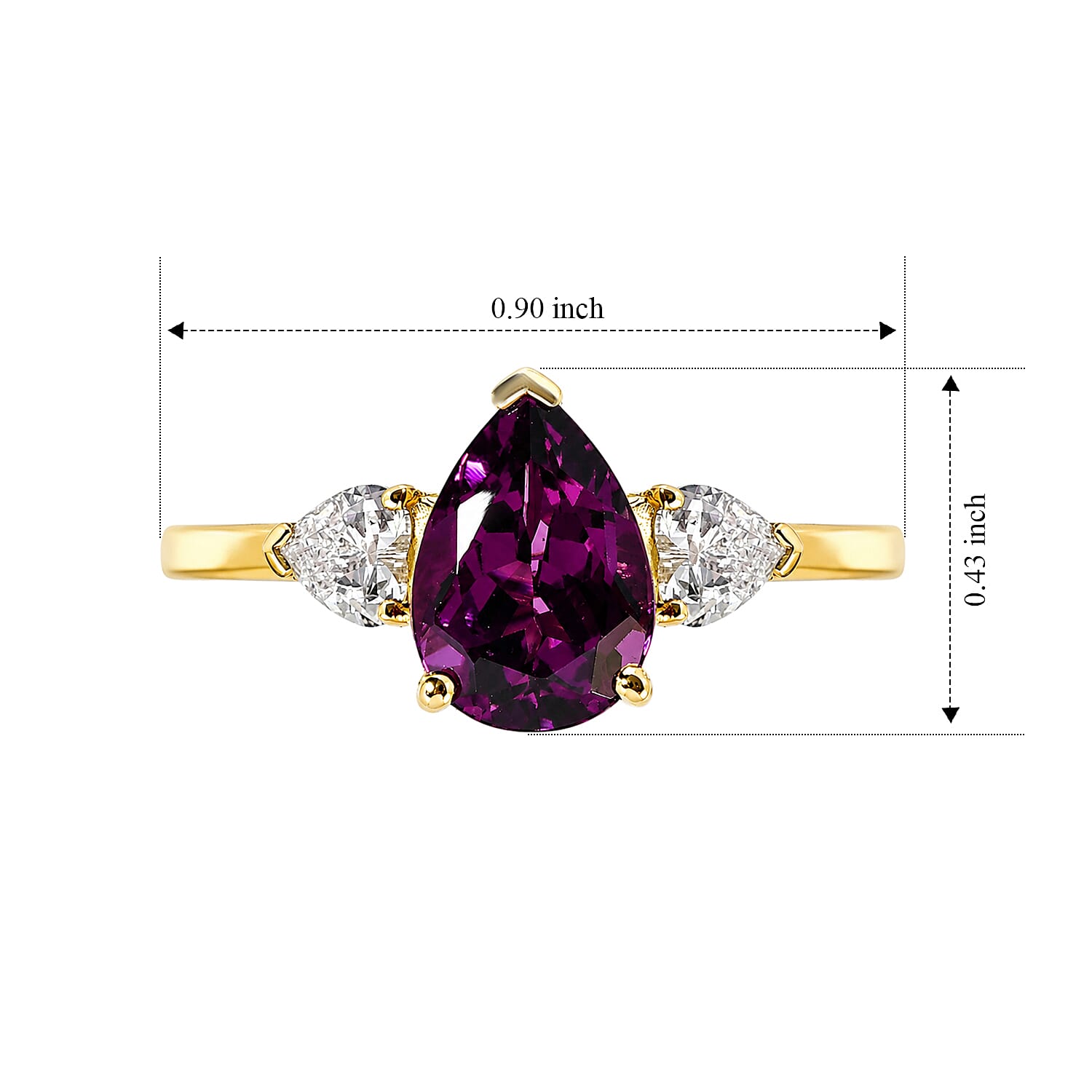 AAA Radiant Ember Garnet and Luxuriant Lab Grown Diamond EF VS 2.70 ctw Ring in 10K Rose Gold (Size 6.0)