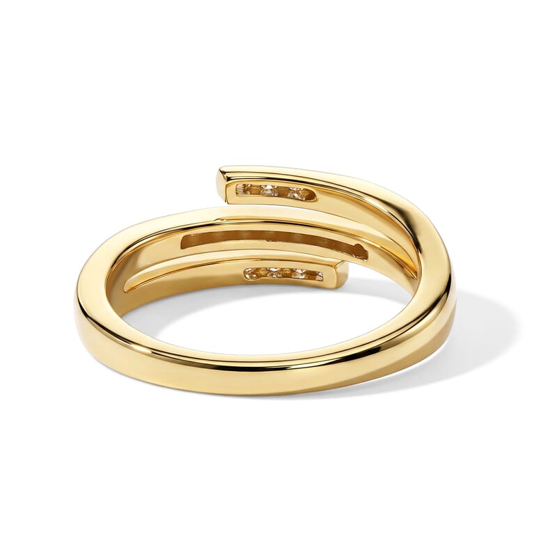 D'Joy Yellow Diamond 0.25 ctw Ring in 18K Vermeil Yellow Gold Over Sterling Silver (Size 6.0)