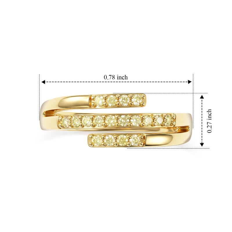 D'Joy Yellow Diamond 0.25 ctw Ring in 18K Vermeil Yellow Gold Over Sterling Silver (Size 6.0)