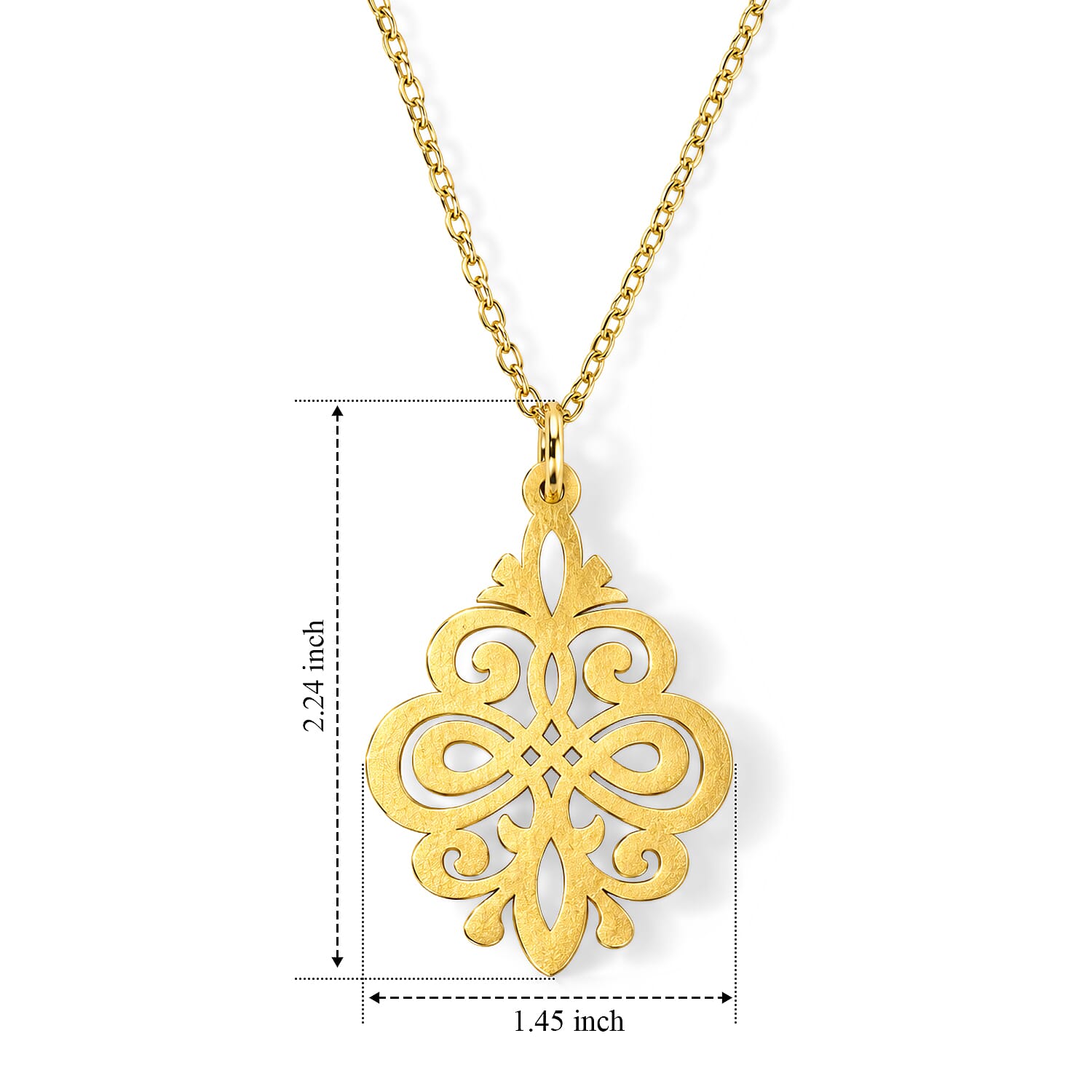 Handcrafted Filigree Pendant Necklace (18 Inches) in Goldtone