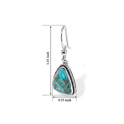 Mojave Blue Turquoise 0.60 ctw Dangling Earrings in Sterling Silver