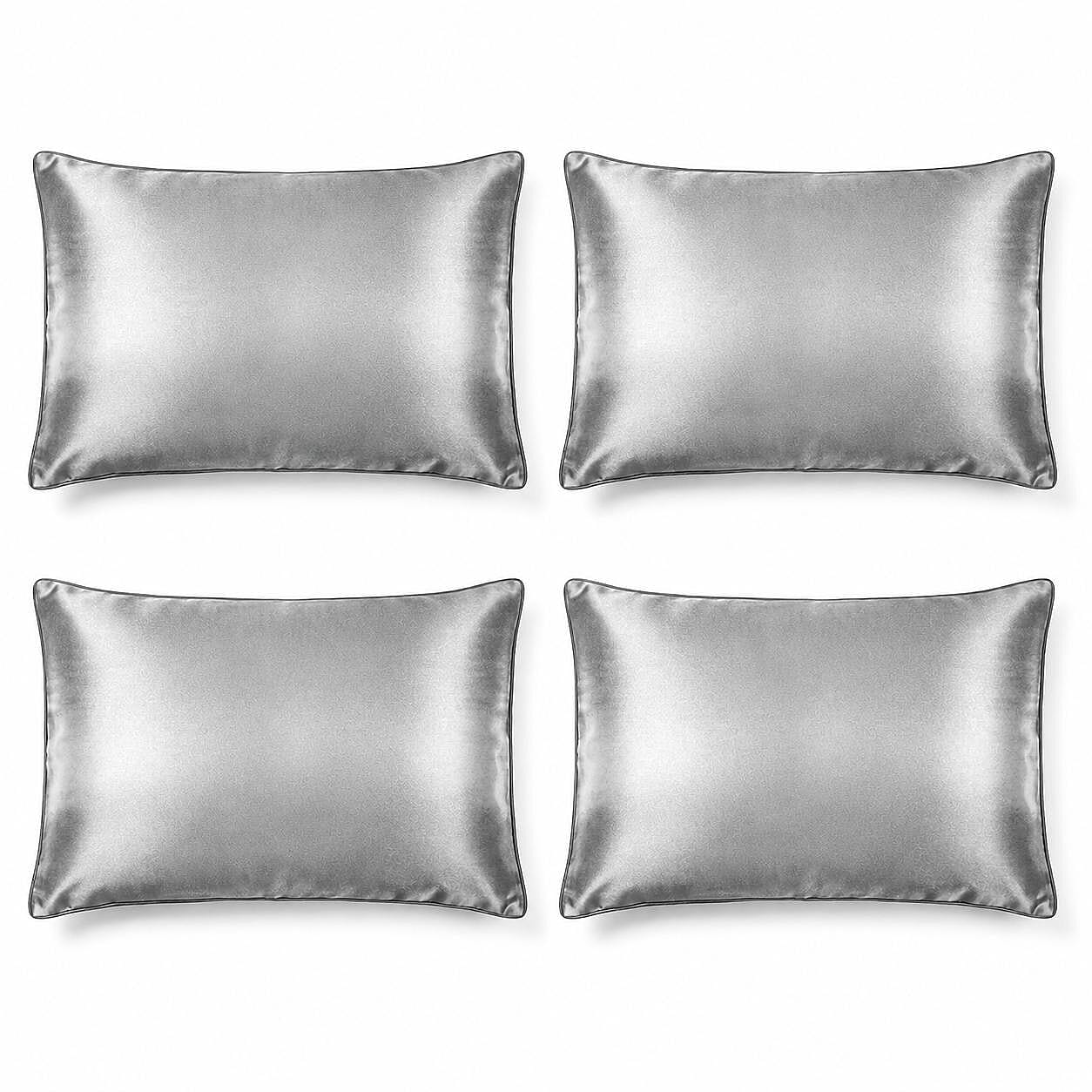 Betty Dain Standard Size Satin Pillow Case in Slate Gray - Set of 4