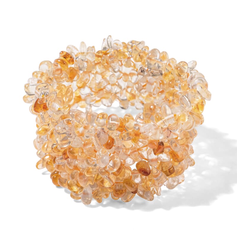 Brazilian Citrine 304.00 ctw Chips Stretch Bracelet (6.0-8.0In)