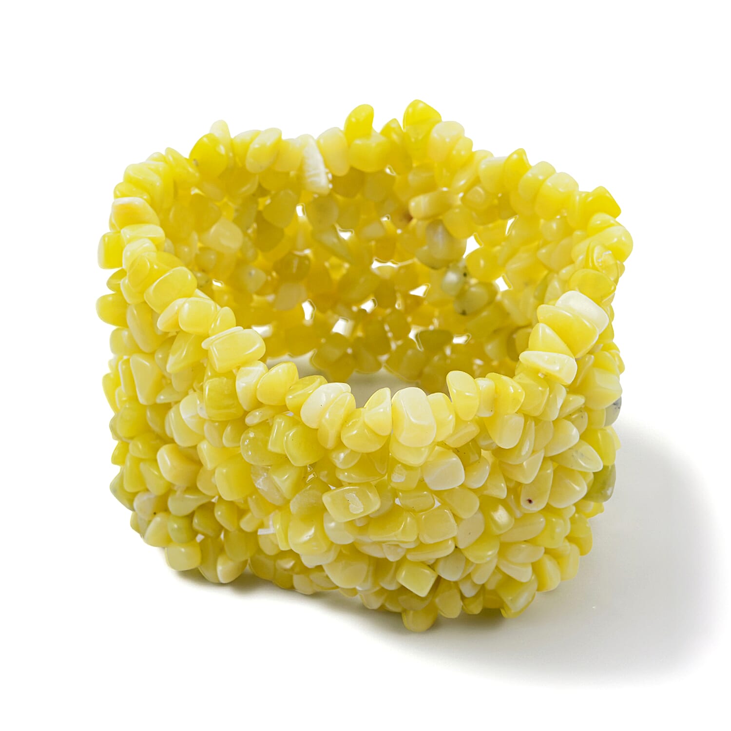 Jade 323.50 ctw Chips Stretch Bracelet (6.0-8.0In)