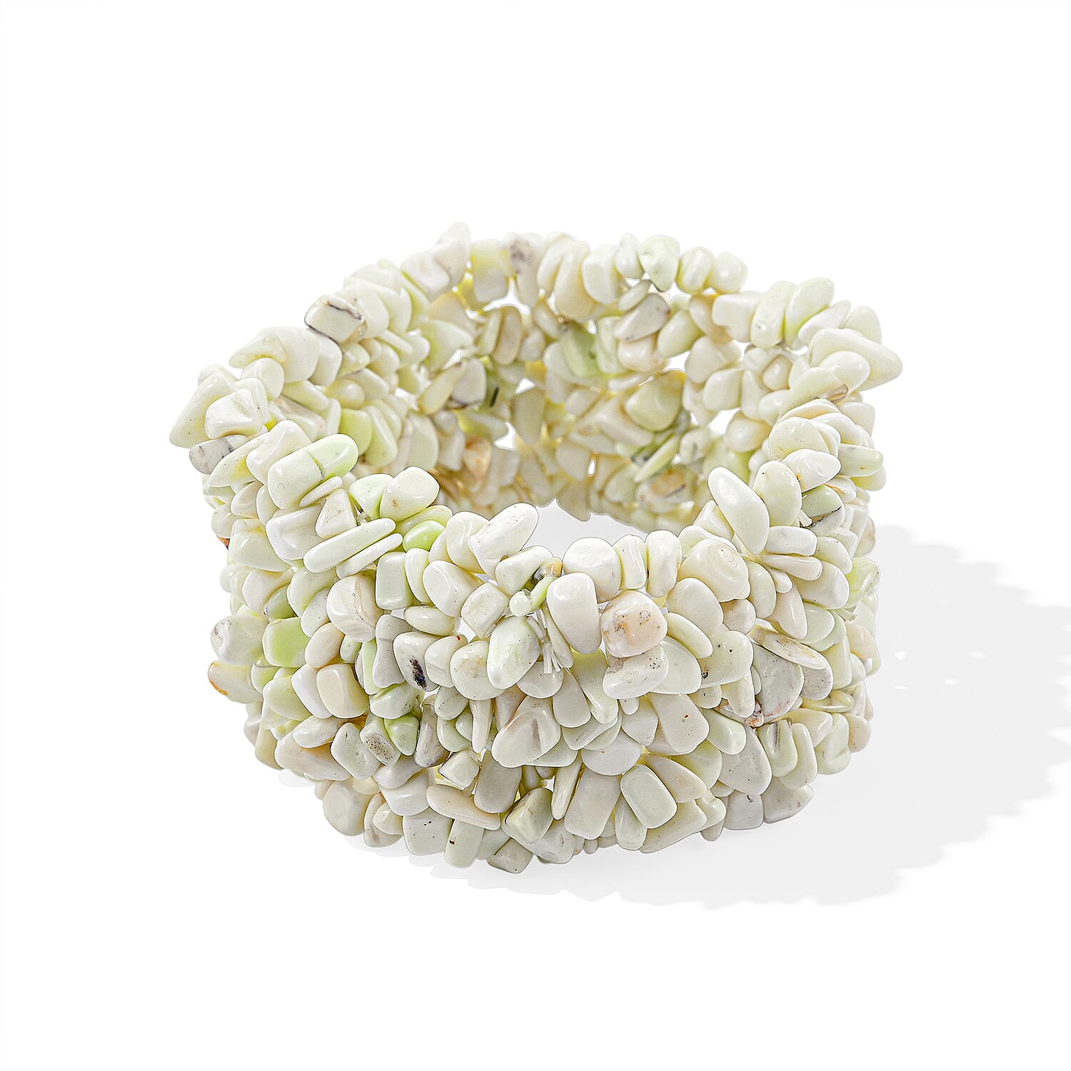 Jade 442.95 ctw Chips Stretch Bracelet (6.0-8.0In)