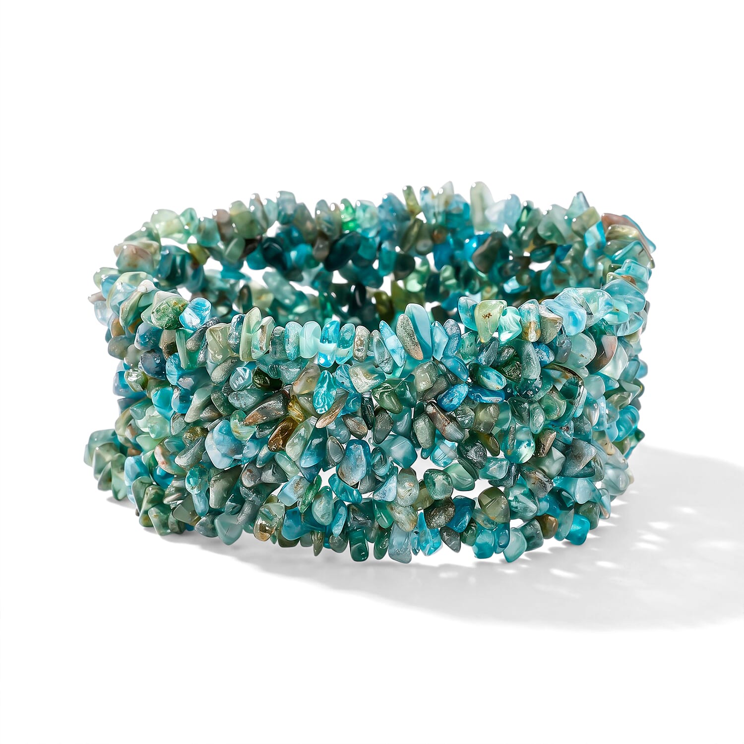 Apatite 340.05 ctw Chips Stretch Bracelet (6.0-8.0In)