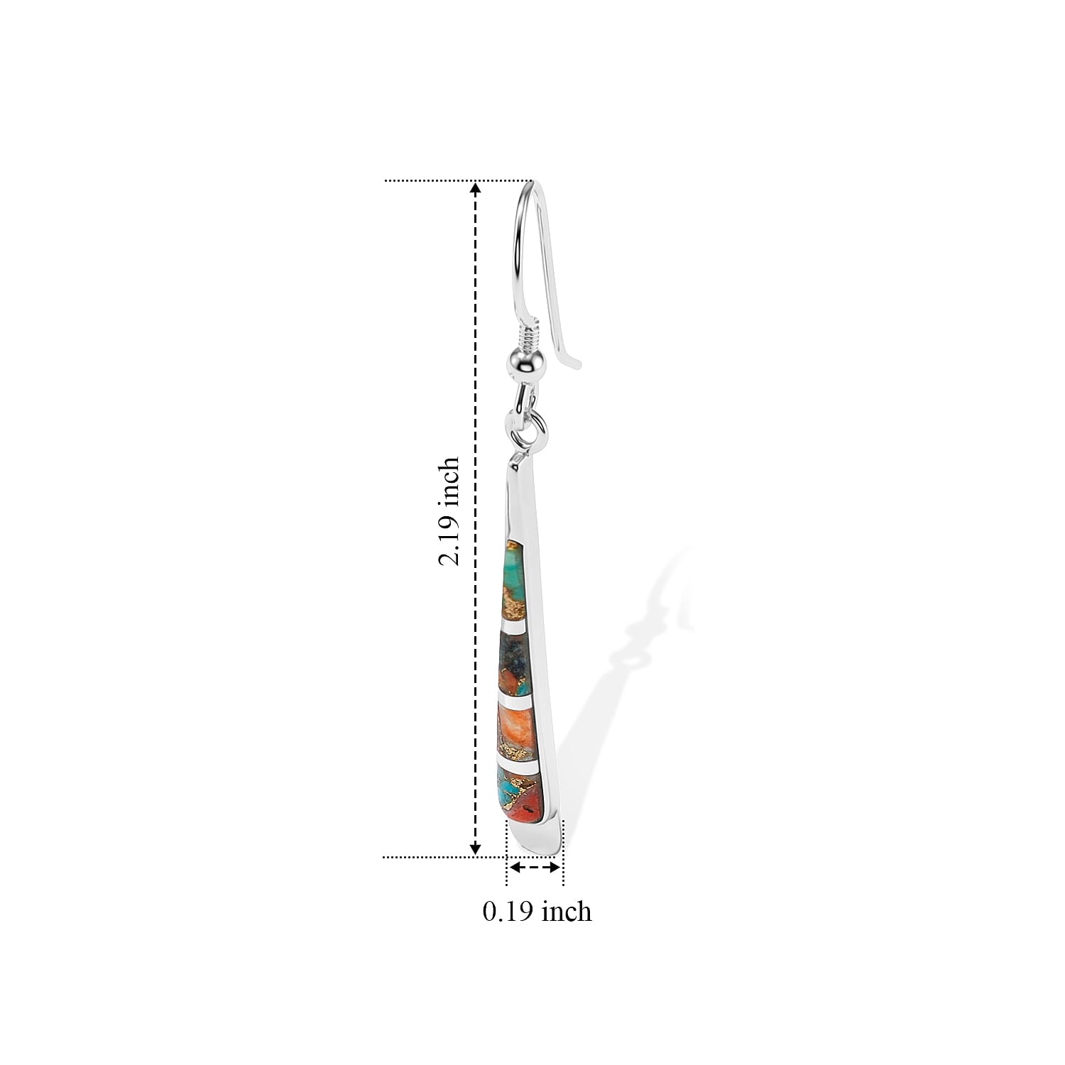 Santa Fe Style Spiny Turquoise 1.55 ctw Earrings in Sterling Silver