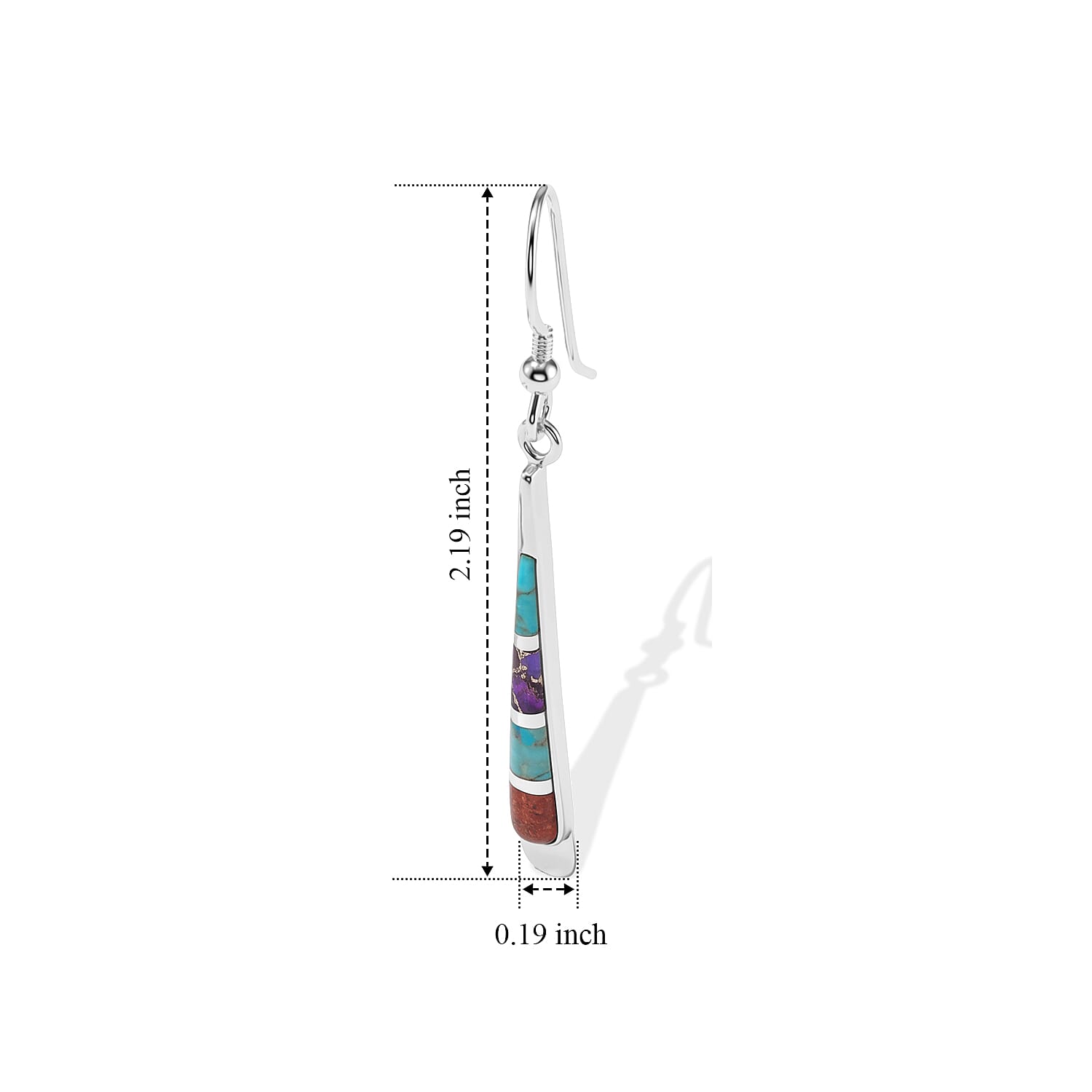 Santa Fe Style Multi Gemstone 0.25 ctw Earrings in Sterling Silver