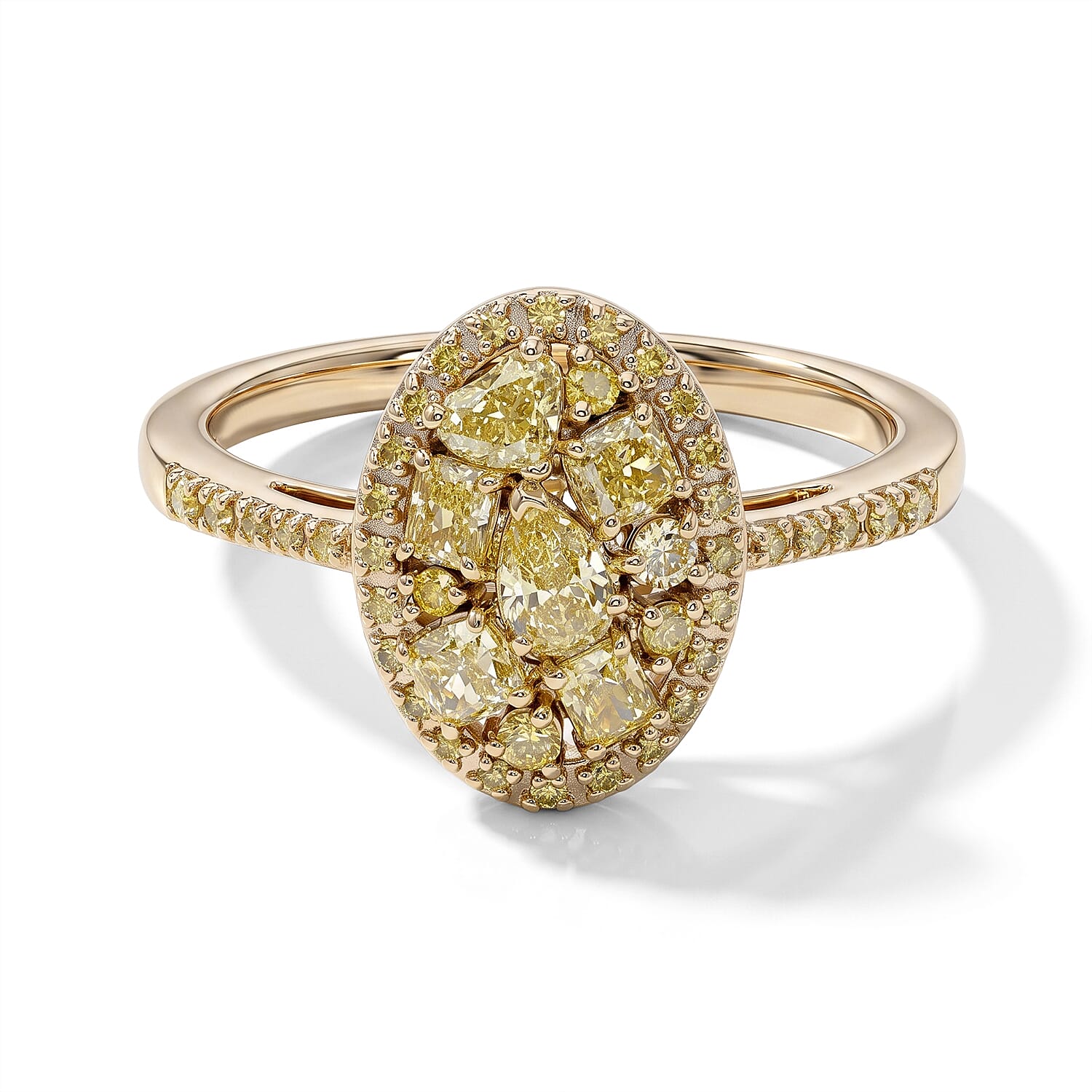 SGL Certified Luxoro Natural Yellow Diamond I1-I2 1.00 ctw Ring in 10K Yellow Gold (Size 6.0)