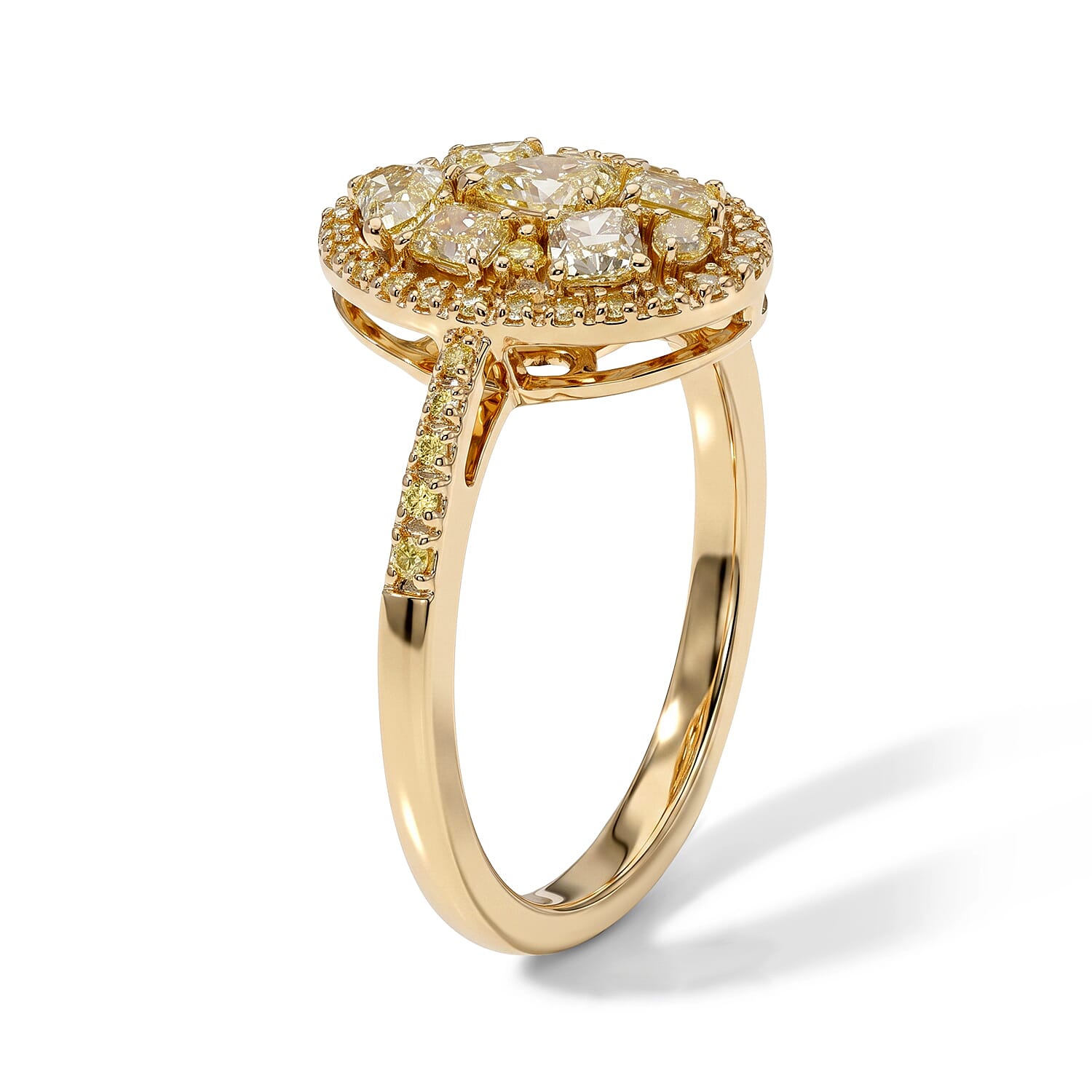 SGL Certified Luxoro Natural Yellow Diamond I1-I2 1.00 ctw Ring in 10K Yellow Gold (Size 6.0)