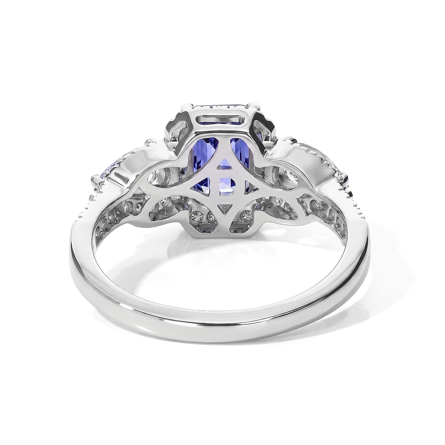 D'Joy Tanzanite and Multi Gemstone 1.70 ctw Ring in Rhodium Over Sterling Silver (Size 6.0)