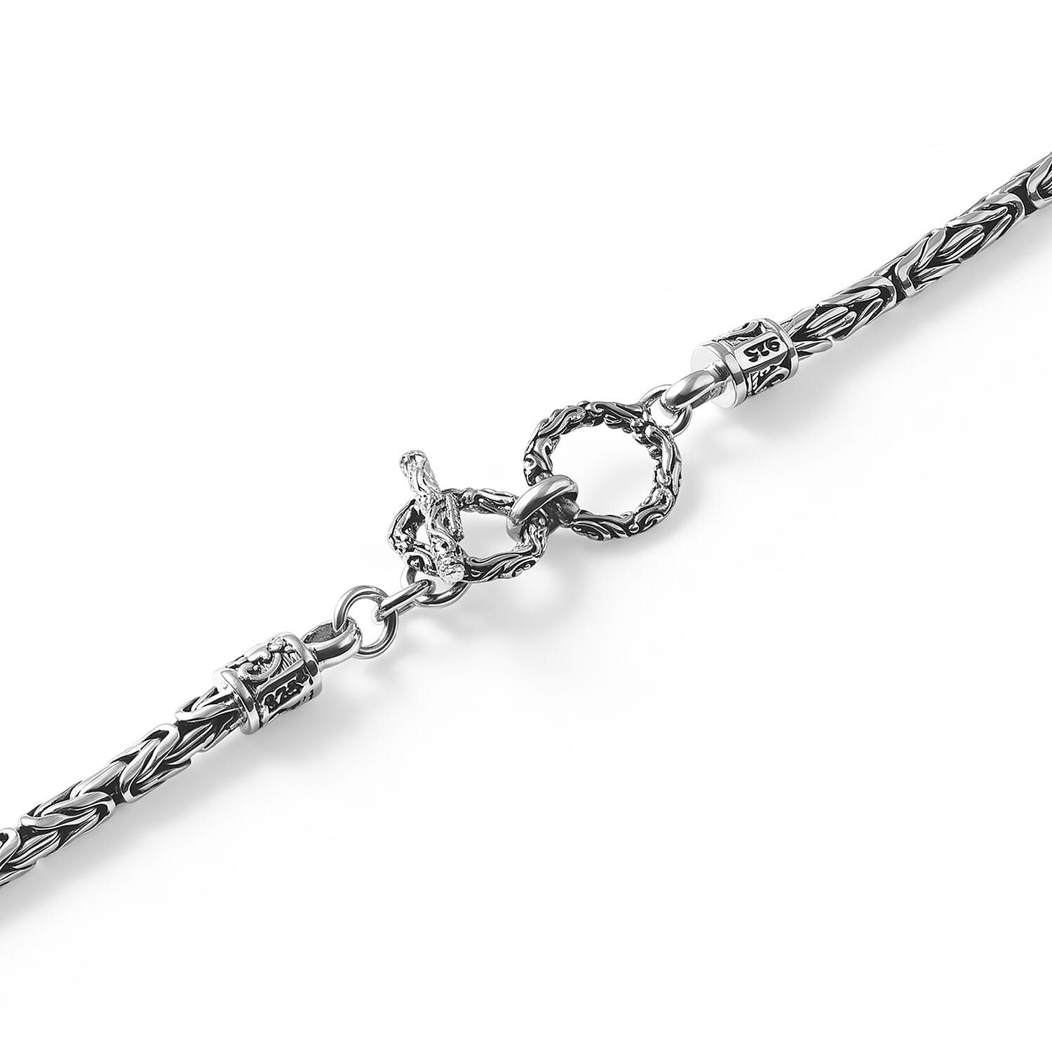D'Joy Passport to Turkey 2 Row Byzantine Necklace in Sterling Silver 33.30 Grams 20 Inches