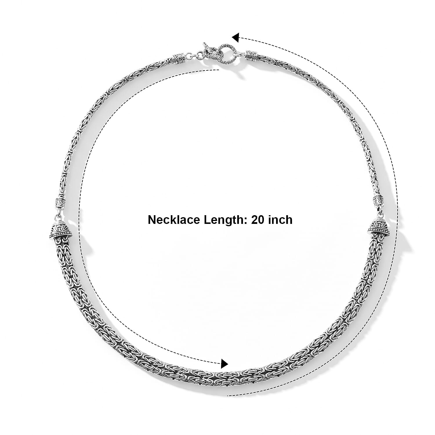 D'Joy Passport to Turkey 2 Row Byzantine Necklace in Sterling Silver 33.30 Grams 20 Inches