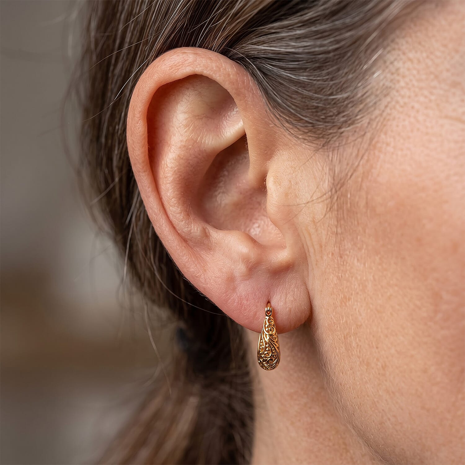 D'Joy Passport to Turkey Earrings in 22K Yellow Gold Over Sterling Silver 5.35 Grams