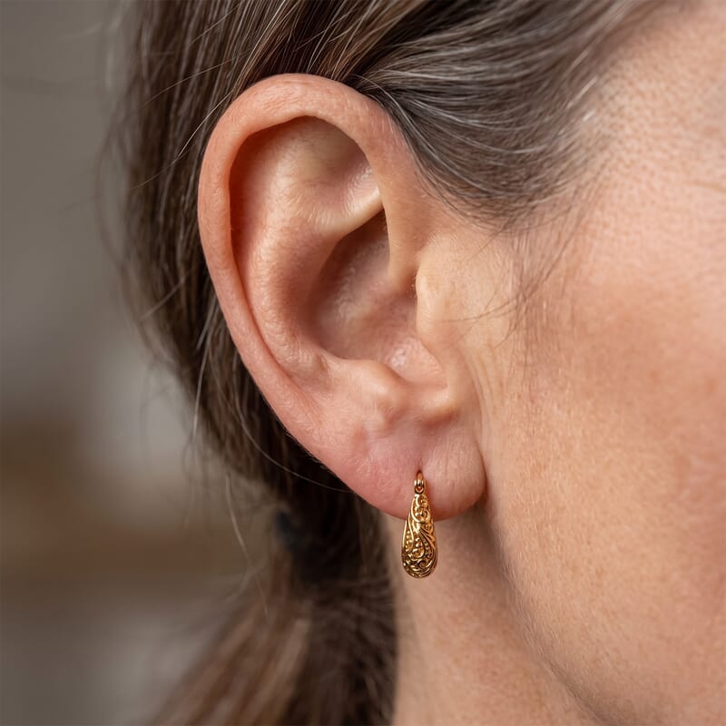 D'Joy Passport to Turkey Earrings in 22K Yellow Gold Over Sterling Silver 5.35 Grams