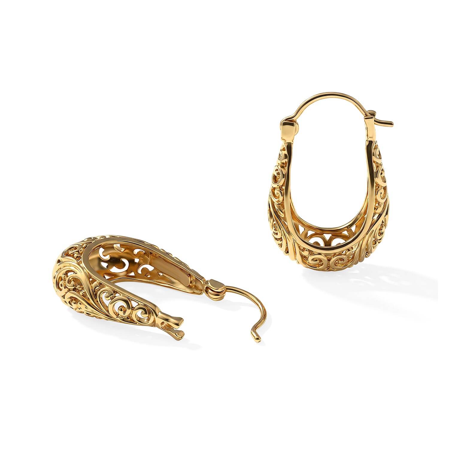 D'Joy Passport to Turkey Earrings in 22K Yellow Gold Over Sterling Silver 5.35 Grams