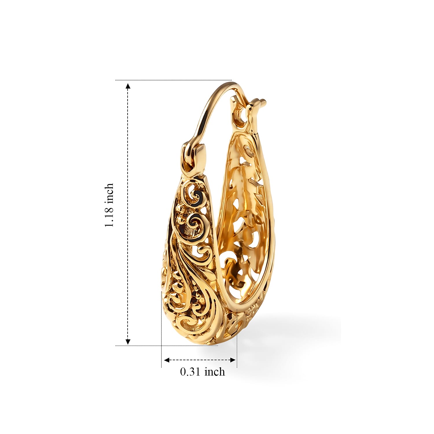 D'Joy Passport to Turkey Earrings in 22K Yellow Gold Over Sterling Silver 5.35 Grams