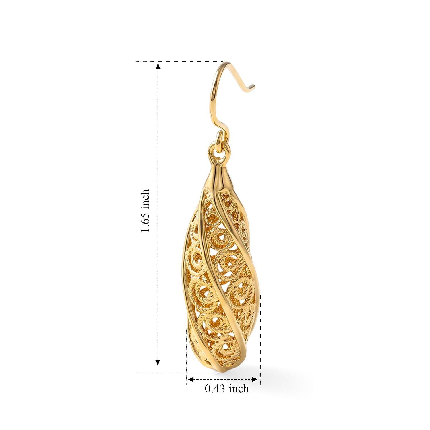 D'Joy Passport to Turkey Earrings in 22K Yellow Gold Over Sterling Silver 6.40 Grams
