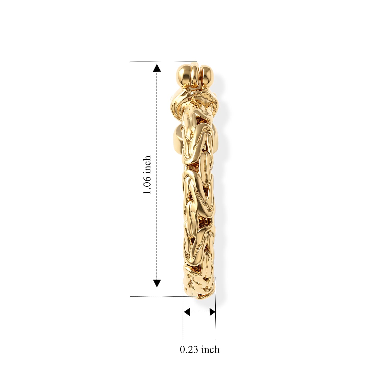 D'Joy Passport to Turkey 20mm Byzantine Earrings in 22K Yellow Gold Over Sterling Silver 6.10 Grams
