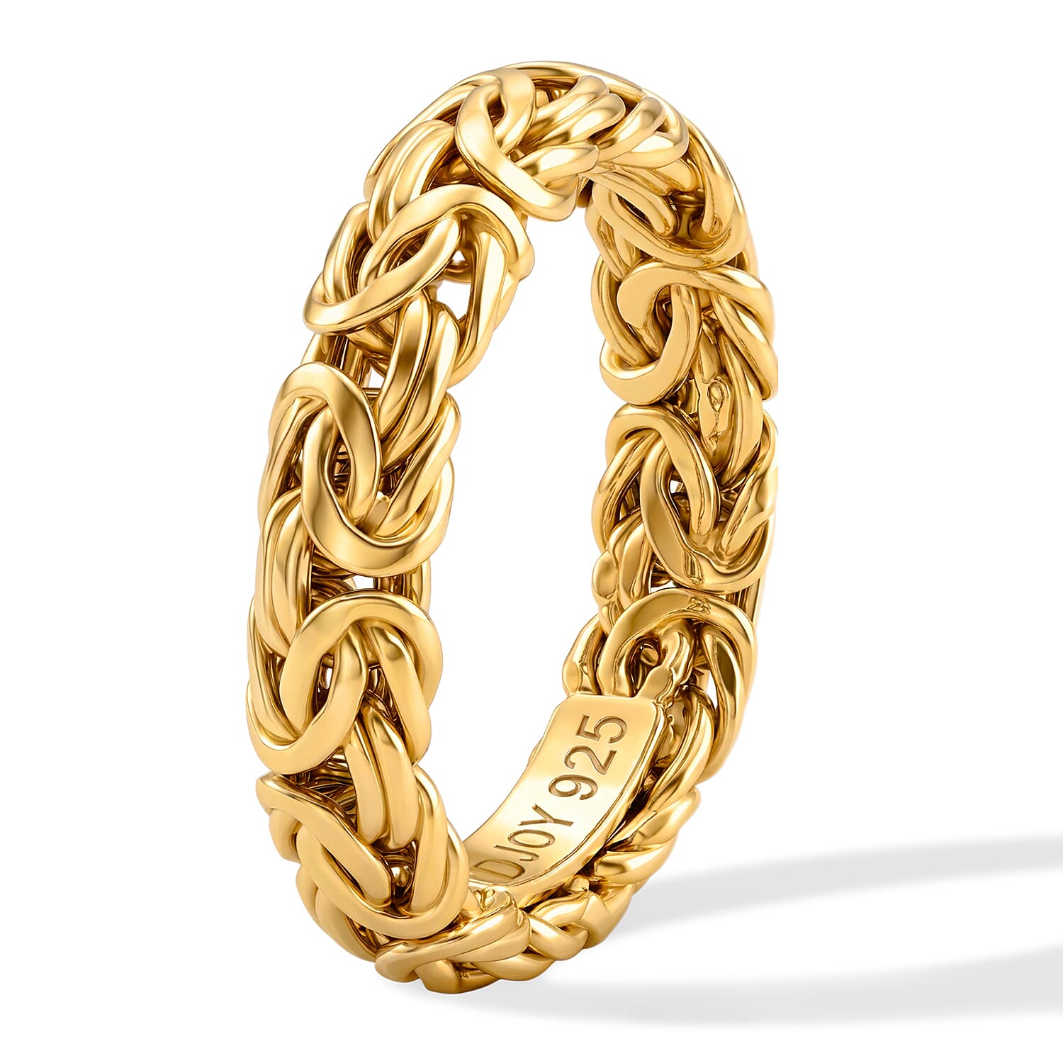 D'Joy Passport to Turkey Byzantine Ring in 22K Yellow Gold Over Sterling Silver (Size 5.0) 4.60 Grams
