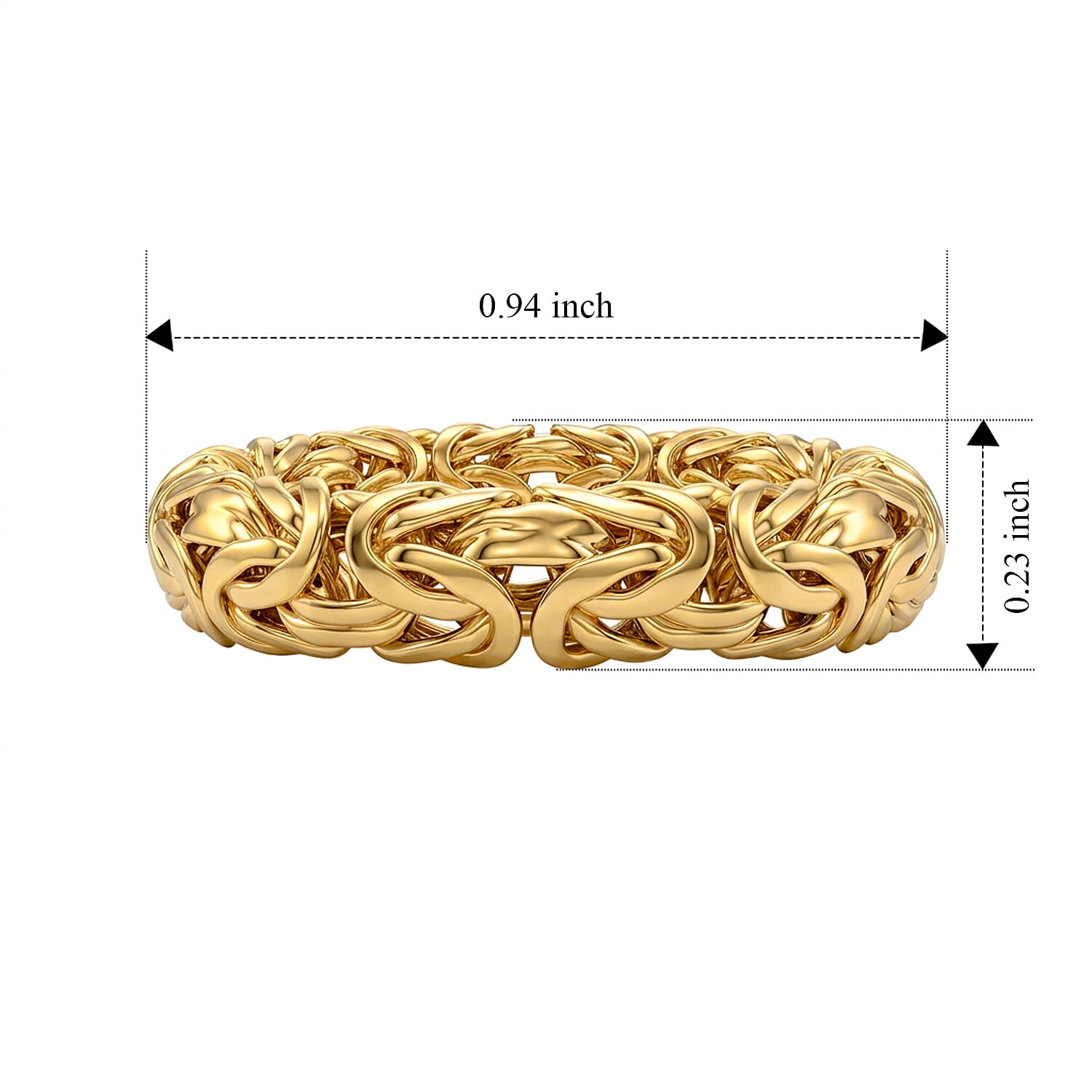 D'Joy Passport to Turkey Byzantine Ring in 22K Yellow Gold Over Sterling Silver (Size 5.0) 4.60 Grams