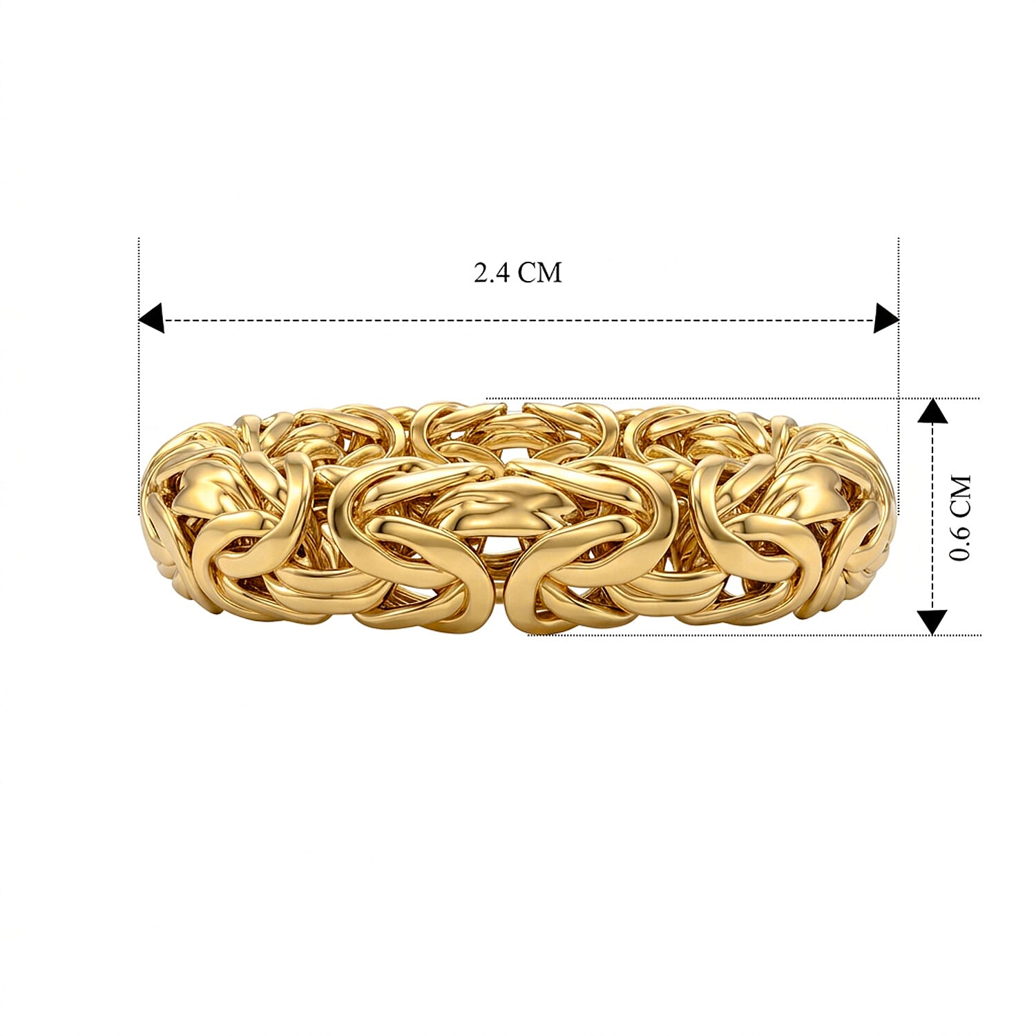 D'Joy Passport to Turkey Byzantine Ring in 22K Yellow Gold Over Sterling Silver (Size 7.0) 4.60 Grams