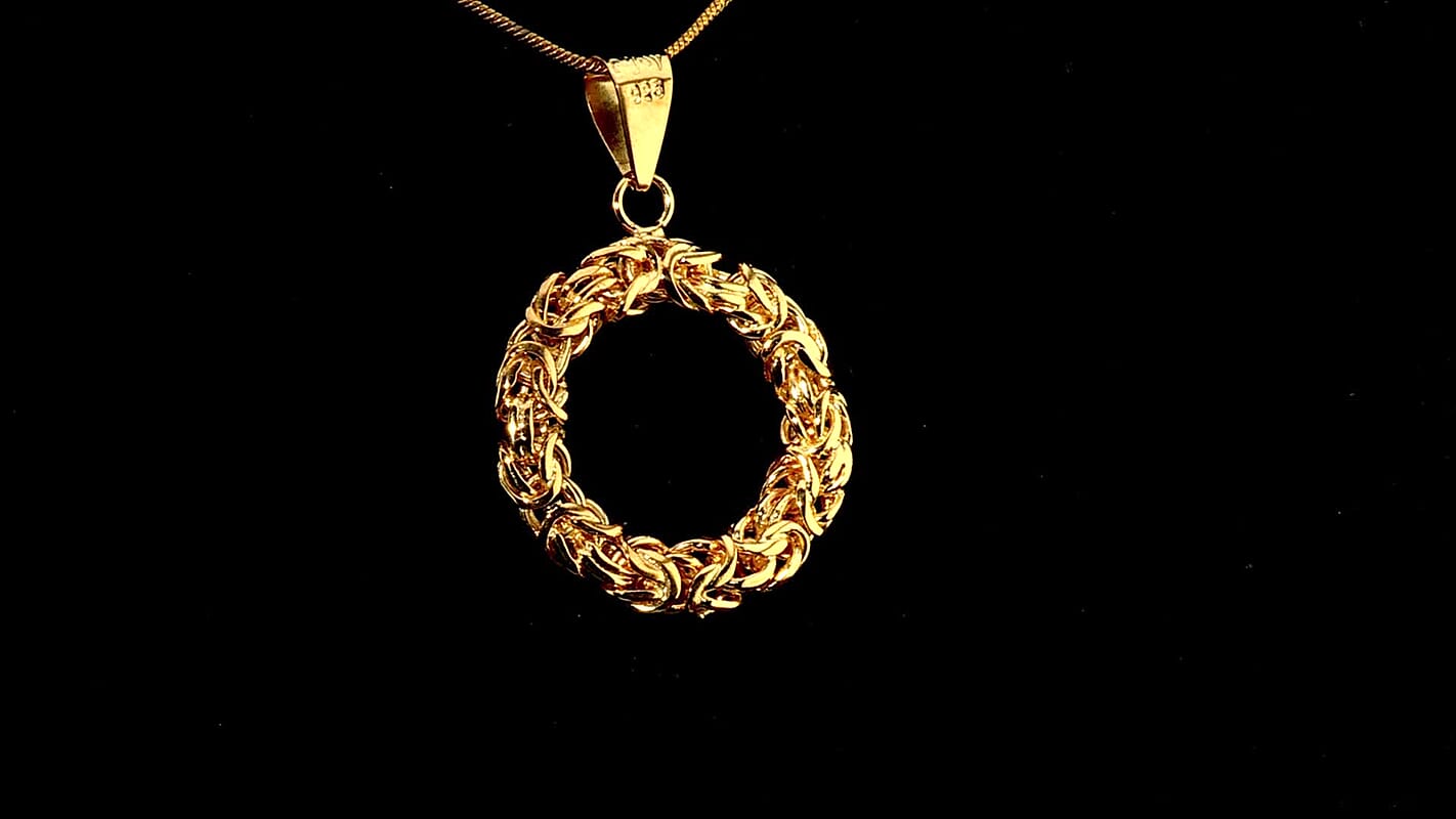 D''Joy Passport to Turkey Byzantine Pendant Without Chain in 22K Yellow Gold Over Sterling Silver 6.60 Grams