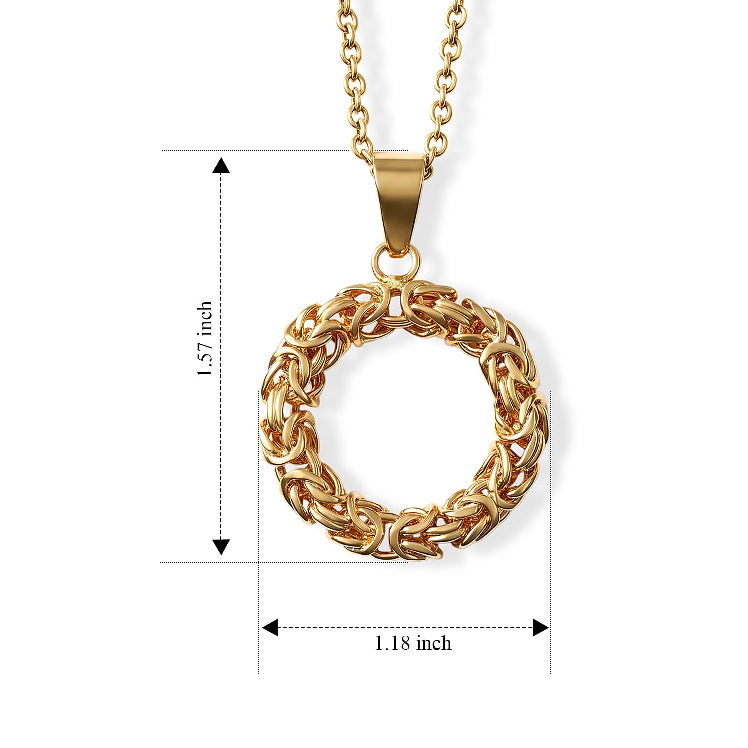 D'Joy Passport to Turkey Byzantine Pendant Without Chain in 22K Yellow Gold Over Sterling Silver 6.60 Grams
