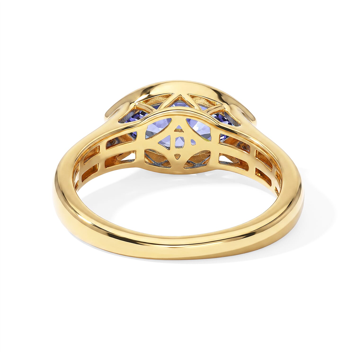 D'Joy Tanzanite 1.35 ctw Solitaire Ring in 18K Vermeil Yellow Gold Over Sterling Silver (Size 6.0)