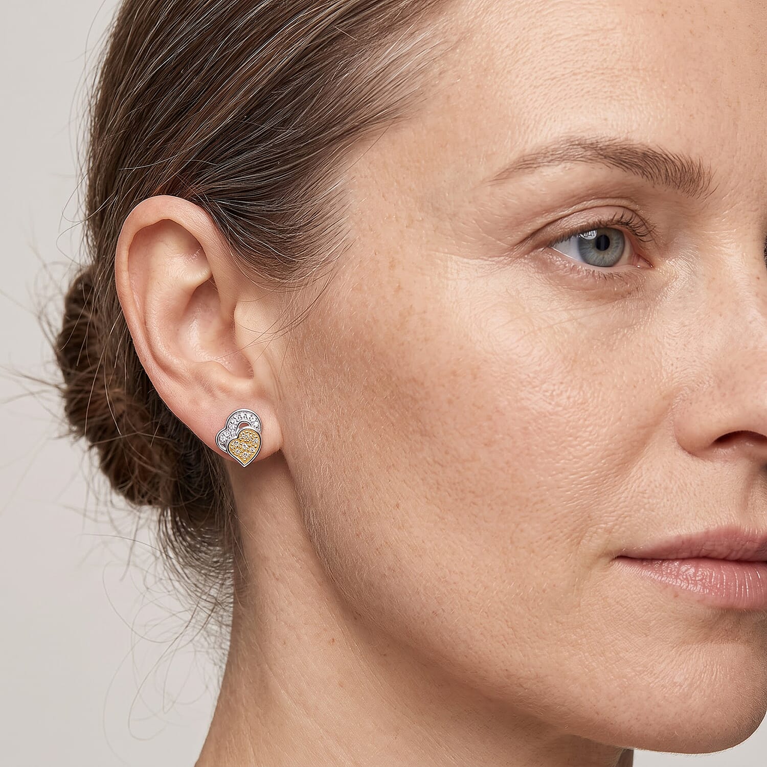 D'Joy Yellow and White Diamond 0.20 ctw Cluster Earrings in Rhodium Over Sterling Silver
