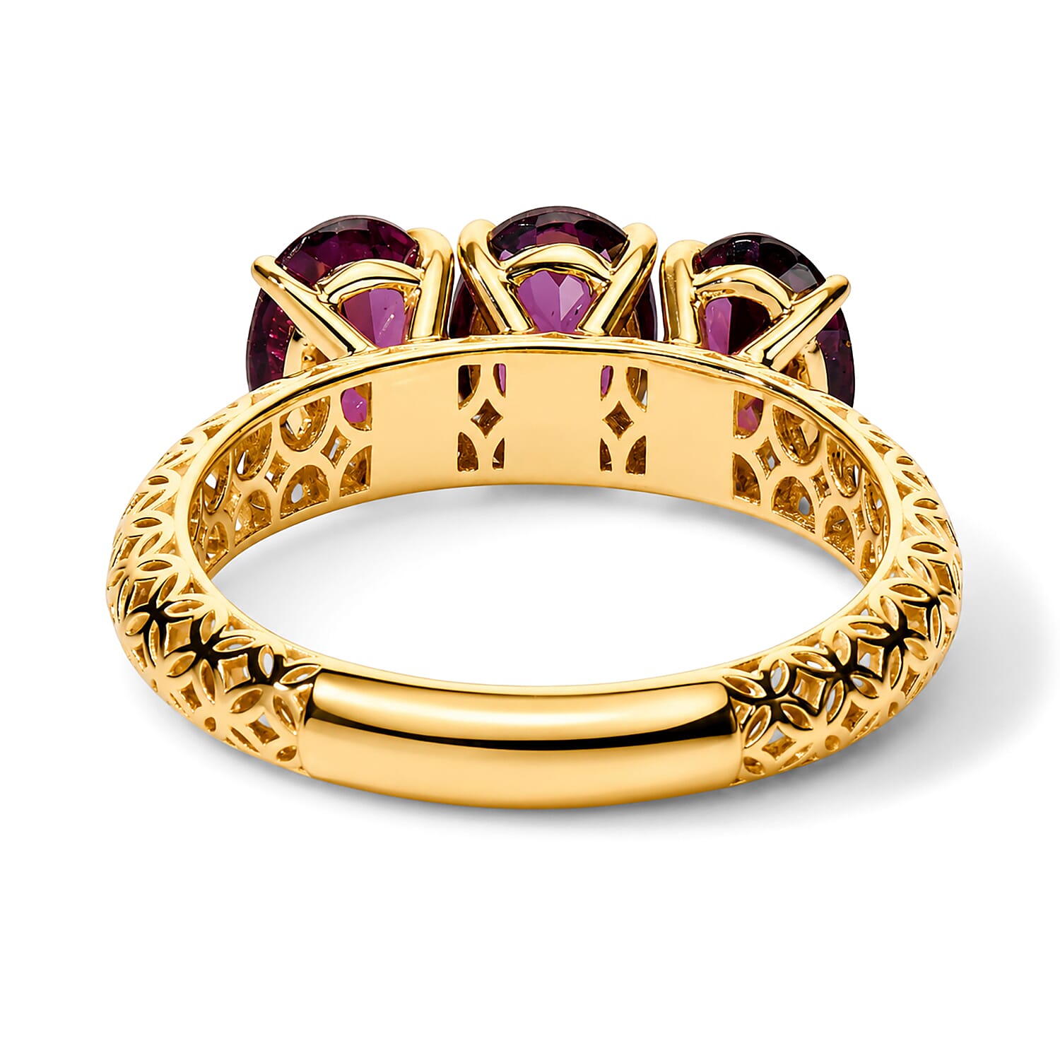 AAA Radiant Ember Garnet 3.00 ctw Ring in 10K Yellow Gold (Size 6.0)