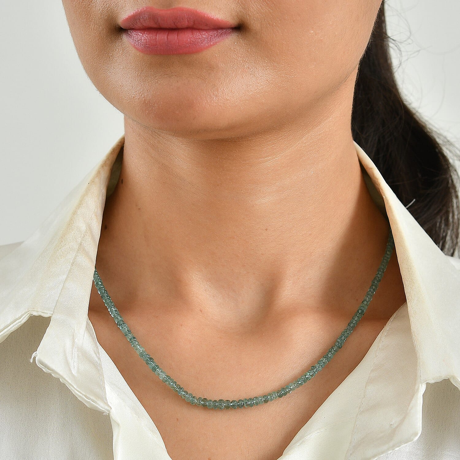 Luxoro AAA Lagoon Tourmaline 43.00 ctw Beaded Necklace in 14K Yellow Gold 18 Inches