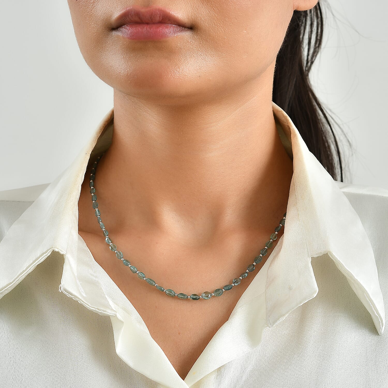 Luxoro AAA Arquiana Mint Tourmaline 26.50 ctw Beaded Necklace in 10K Yellow Gold 18 Inches