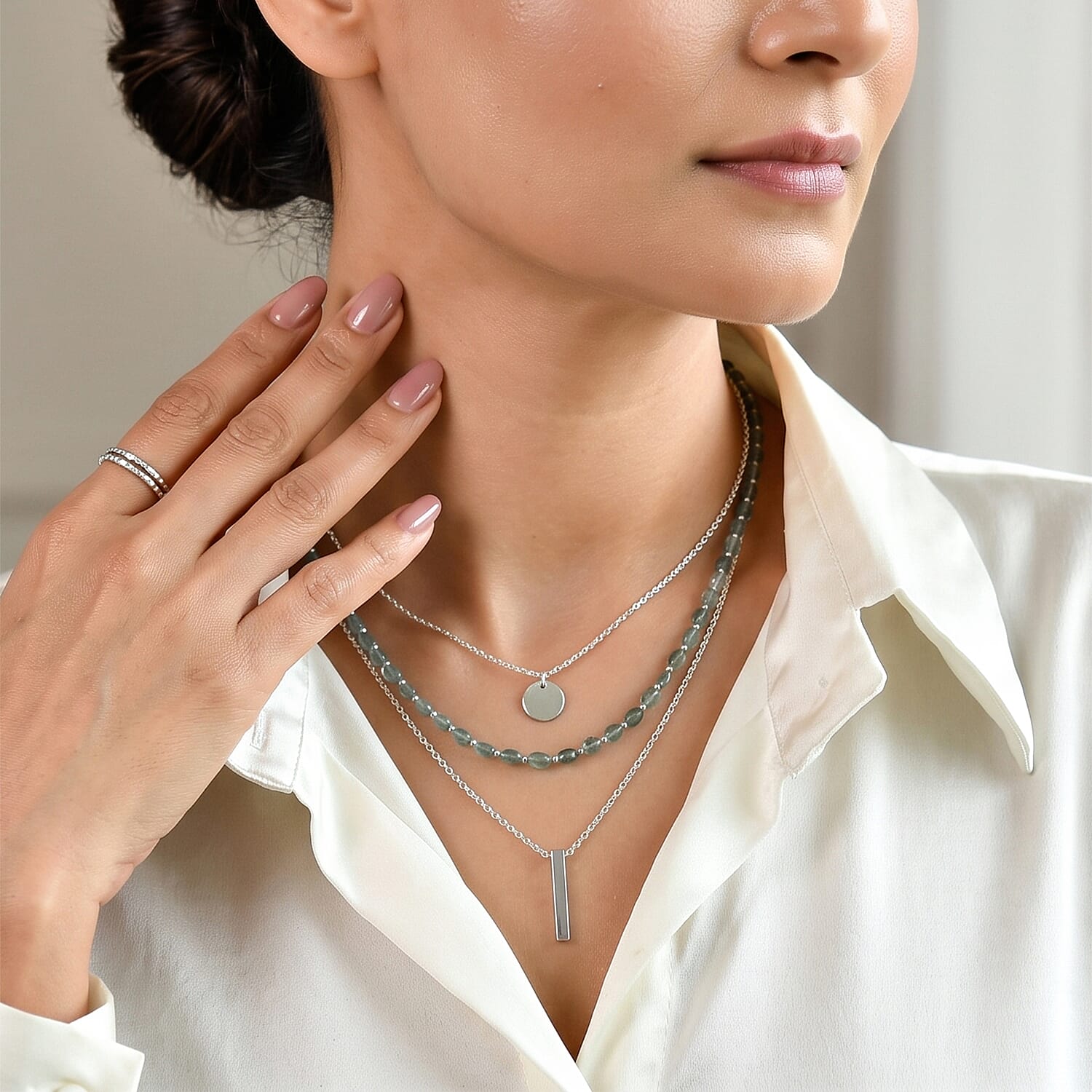Luxoro AAA Arquiana Mint Tourmaline 26.50 ctw Beaded Necklace in 10K Yellow Gold 18 Inches