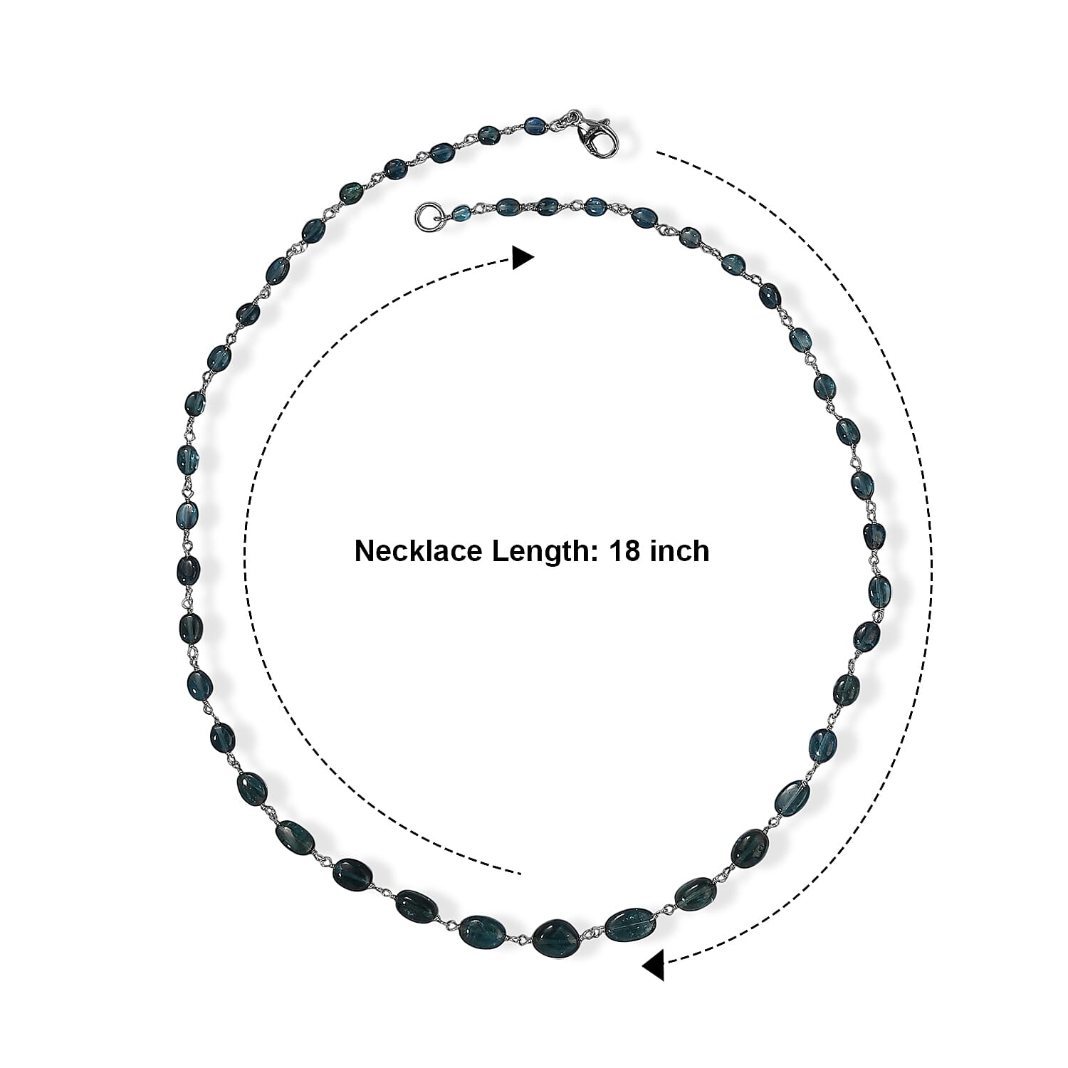 Rhapsody AAAA Monte Belo Indicolite 25.00 ctw Beaded Necklace in 950 Platinum (18-20 Inches)