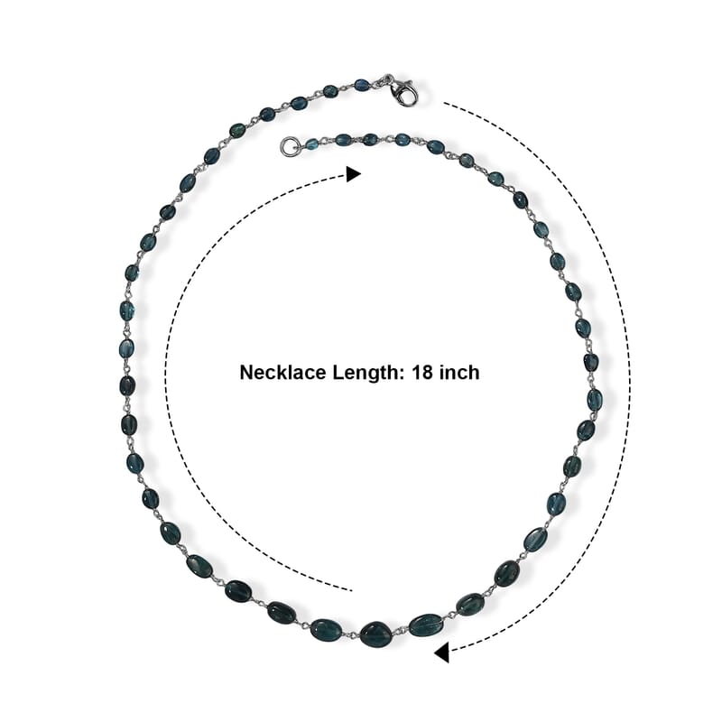 Rhapsody AAAA Monte Belo Indicolite 25.00 ctw Beaded Necklace in 950 Platinum (18-20 Inches)