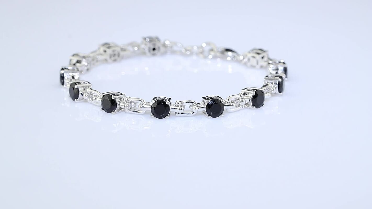 EverTrue Skyblue Topaz 9.35 ctw Station Bracelet in Platinum Bond (8.00 In)