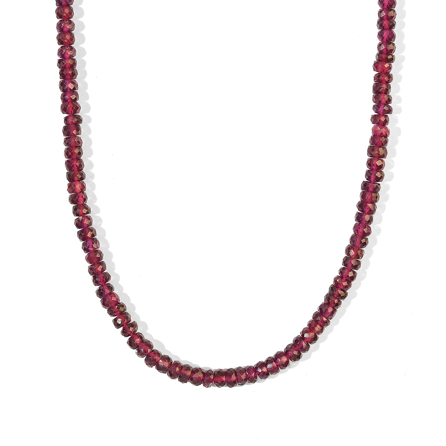 D'Joy AAA Radiant Ember Garnet 105.00 ctw Beaded Necklace in 18K Vermeil Yellow Gold Over Sterling Silver 18-20 Inches