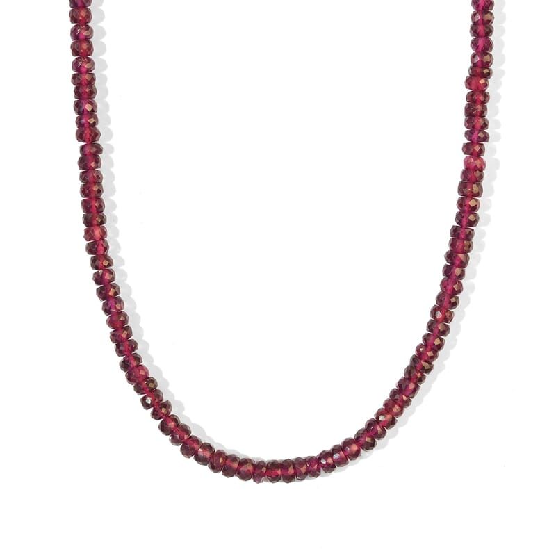 D'Joy AAA Radiant Ember Garnet 105.00 ctw Beaded Necklace in 18K Vermeil Yellow Gold Over Sterling Silver 18-20 Inches