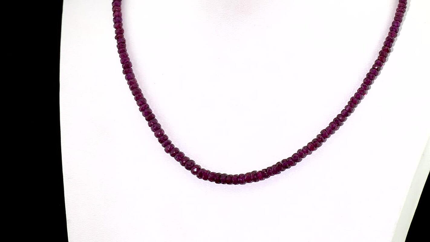 D''Joy AAA Radiant Ember Garnet Beaded Necklace (18 Inches) in 18K Vermeil YG Over Sterling Silver 108.00 ctw