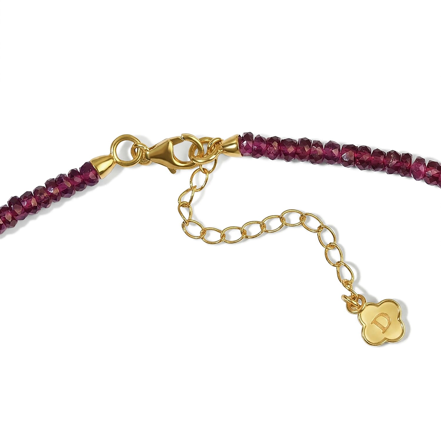 D'Joy AAA Radiant Ember Garnet 105.00 ctw Beaded Necklace in 18K Vermeil Yellow Gold Over Sterling Silver 18-20 Inches